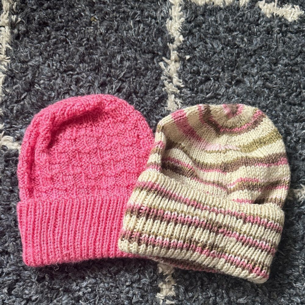 Bundle of 2 Hand knit Beanies